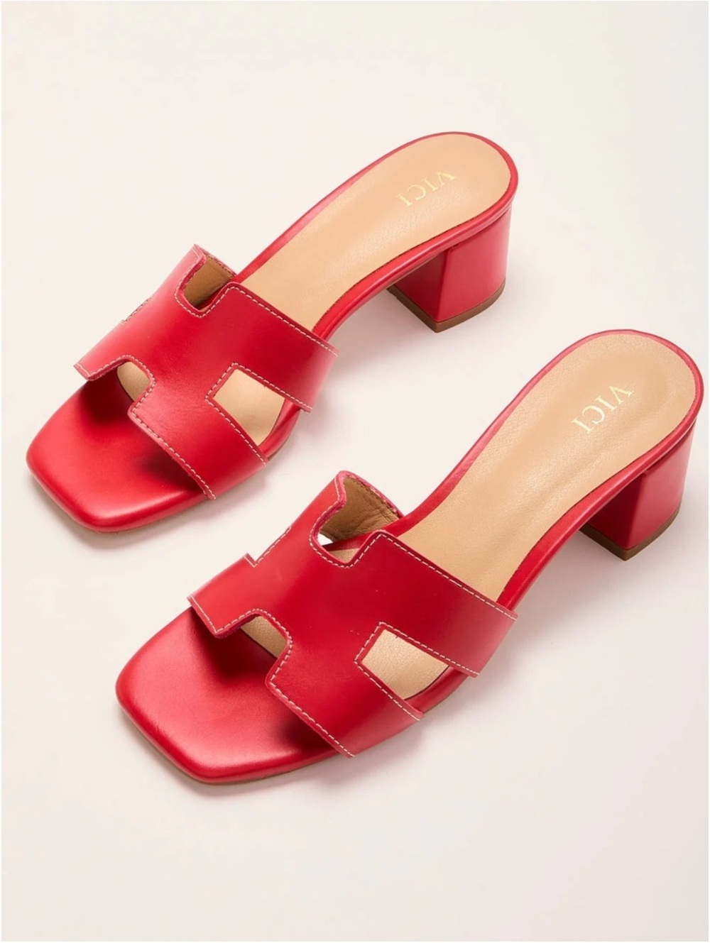 VICI Red Block-Heel Slide Sandals : NEW IN BOX!